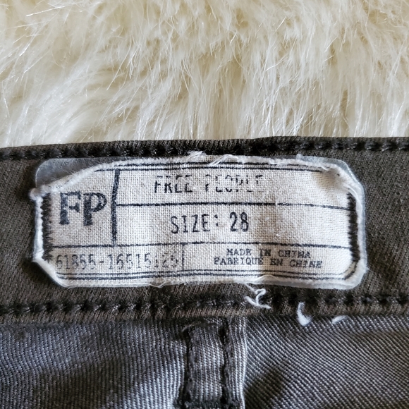 Free People Jillian Moto Seam Detail Skinny Jeans Olive Army Green Size 28 - Picture 9 of 13